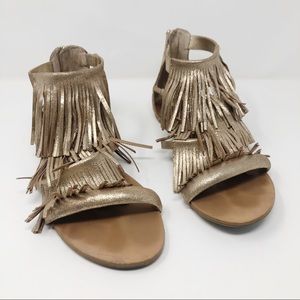 Steve Madden Gold Fringe Sandals Favorite 9.5